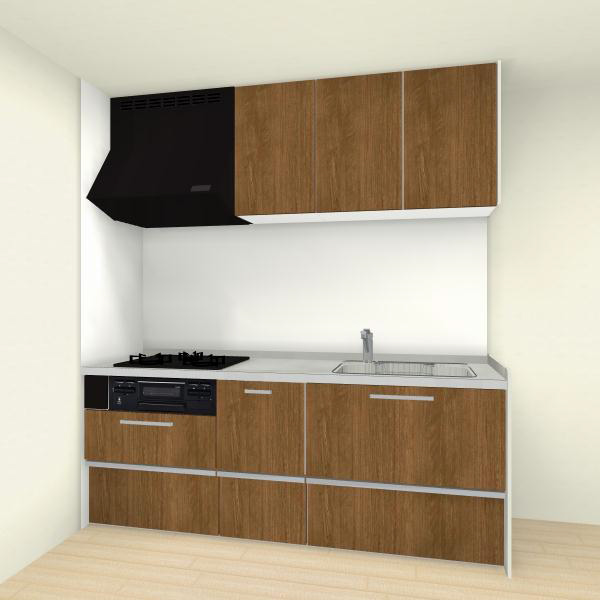 システムキッチン　クリナップ　ラクエラシリーズ　Ｉ型　間口２４０cm　スライド収納プラン（※食器洗い乾燥機なし、キッチンパネルは別途になります。）