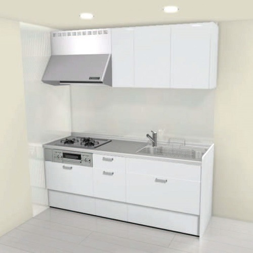 システムキッチン　リクシル　シエラシリーズ　間口２４０cm　スライドストッカープラン　（※食器洗い乾燥機なし、キッチンパネルは別途になります。）